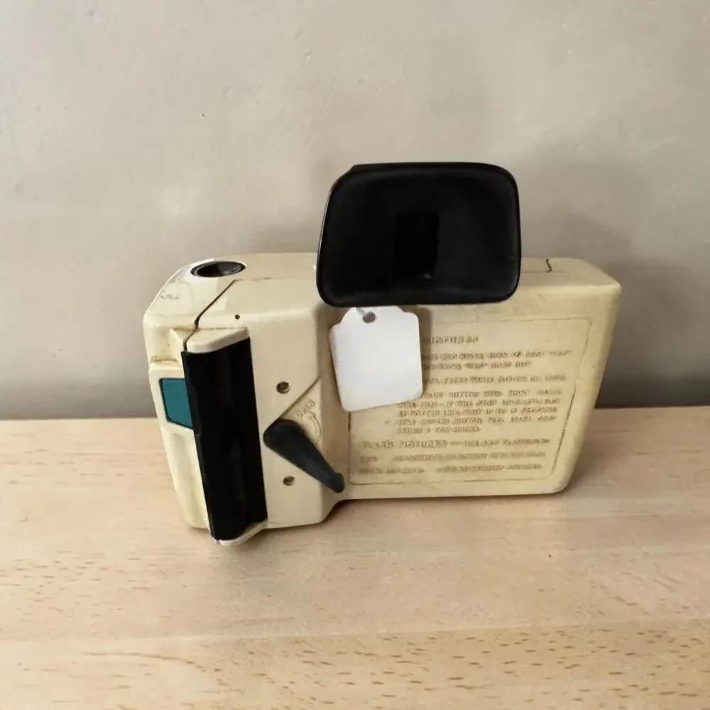 Vintage 1960s Polaroid Swinger Model 20 Land Camera Instant Film Cream Black Mod